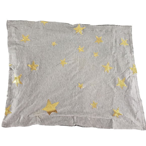Pillowfort Pillowcase Gray STANDARD SHAM Gold Stars Modern Kids Twin Bedding - Picture 1 of 8